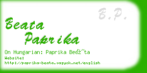 beata paprika business card